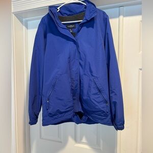 Lands End Fleece Lined Rain Jacket | Royal Blue | Size L